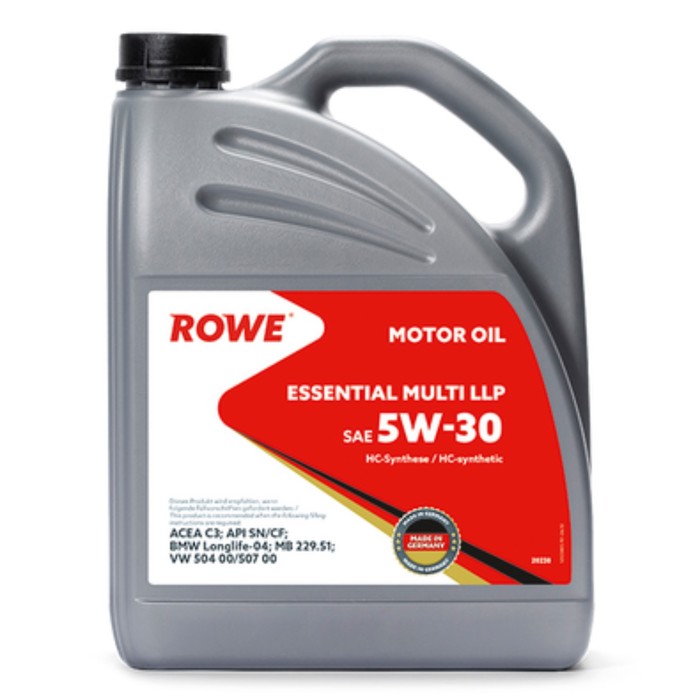 фото Масло моторное rowe 5/30 essential multi llp c3, sm/cf bmw longlife-04, синтетическое, 4 л