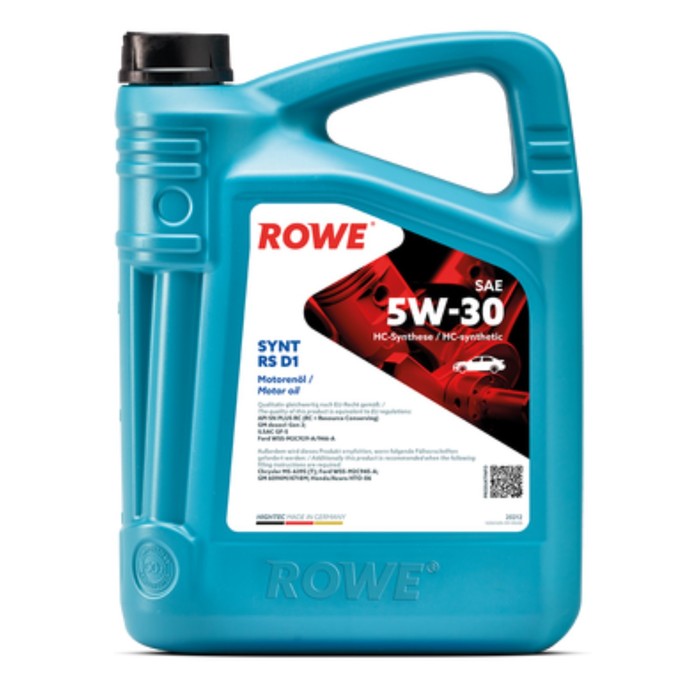 Масло моторное Rowe 5/30 Hightec Synt RS D1 API SP RC/SN PLUS RC ,ILSAC GF-5/-6A, синт, 4 л 925991