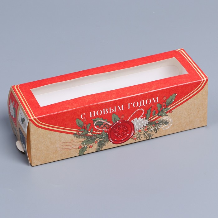 

Коробочка для макарун «Новогодняя почта» 18 х 5,5 х 5,5 см