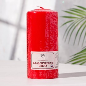 Свеча-цилиндр, 15х7 см, красный