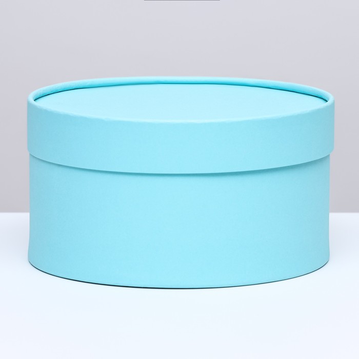 Подарочная коробка Аквамарин голубой, завальцованная без окна, 21х11 см