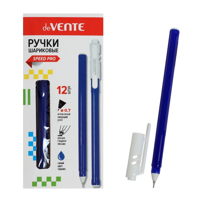 Ручка шариковая deVENTE Breeze Speed Pro узел-игла 0.7мм, масл осн, чернила синие 5073855