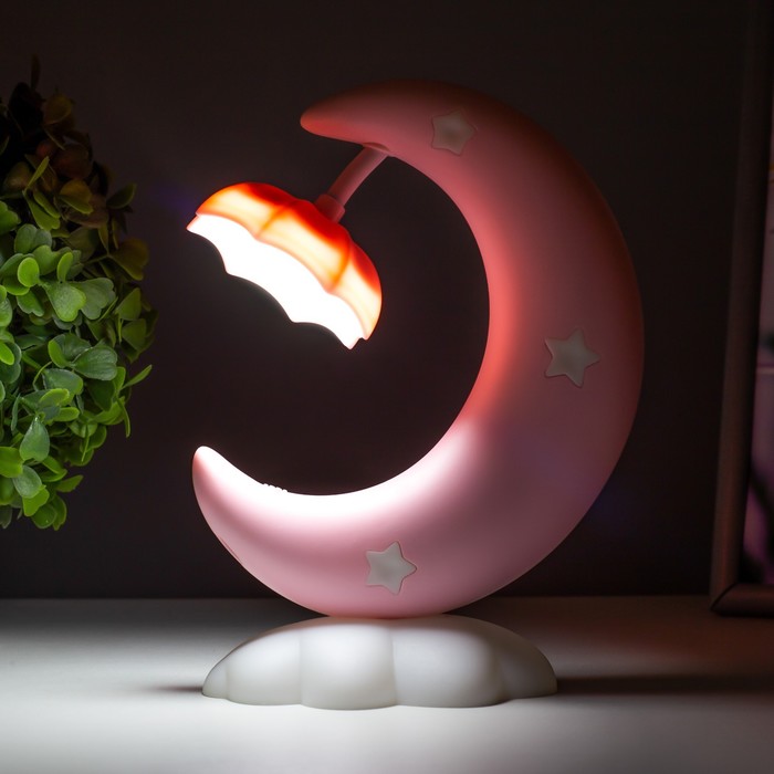 Настольная лампа Луна LED 3Вт USB АКБ МИКС 7х12х18 см 7836262