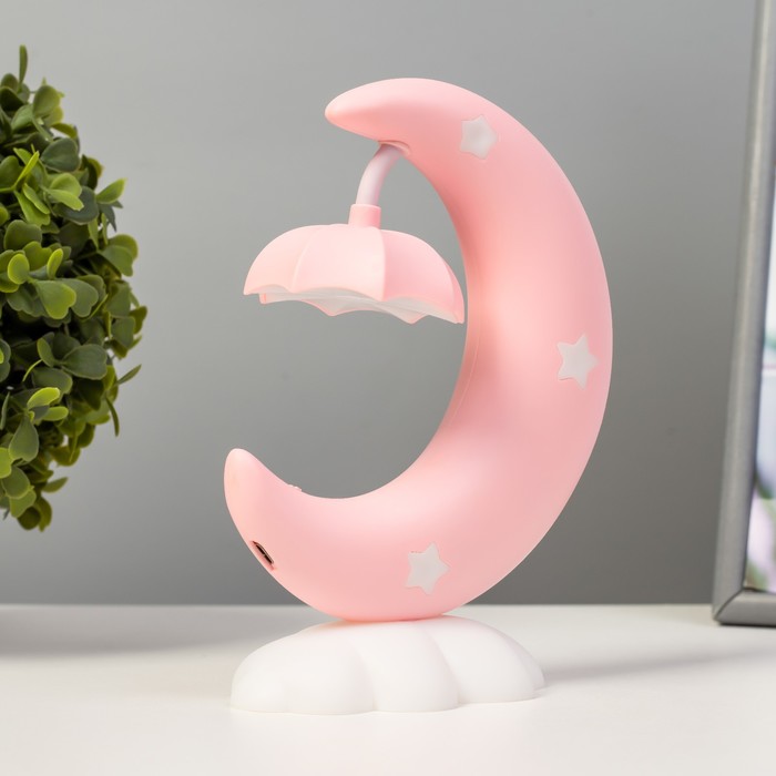 Настольная лампа Луна LED 3Вт USB АКБ МИКС 7х12х18 см 7836262