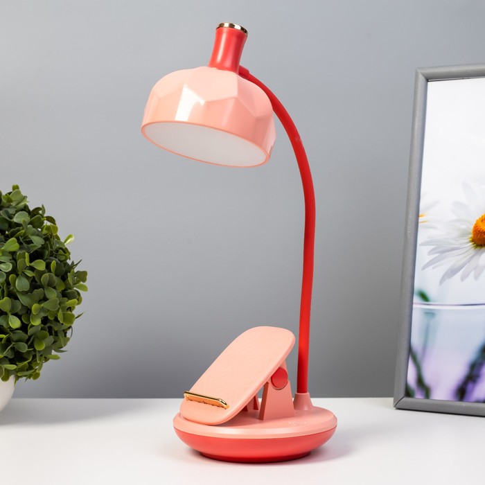 

Настольная лампа Эдельс LED 3Вт 3000-6000К USB АКБ розовый 12,5х12,5х39,5 см RISALUX