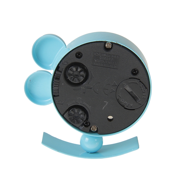Будильник детский "Рыбка с хвостиком", голубой, d=4 см
