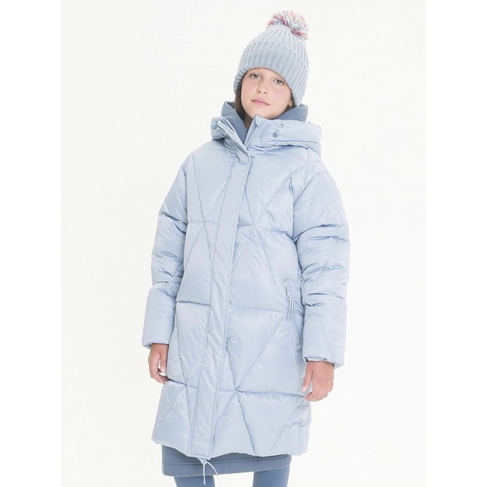 Пальто для девочек, рост 122 см, цвет серый