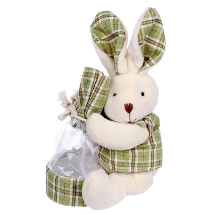 фото Мешок для подарков "кролик" в клетку, цвет микс страна карнавалия