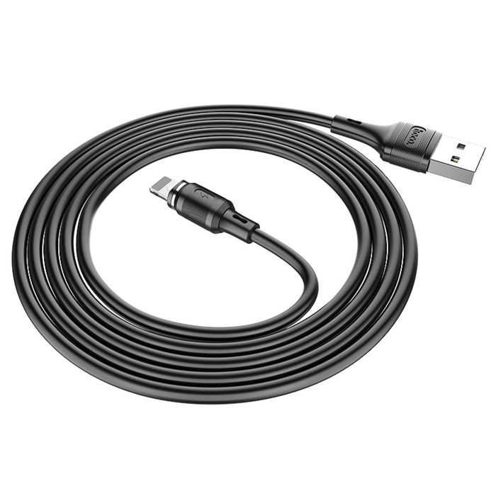 Кабель Hoco X52, Lightning - USB, магнитный разъем, только зарядка, 2.4 А, 1 м, черный