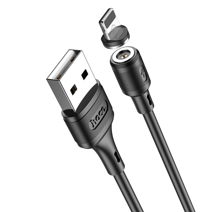 Кабель Hoco X52, Lightning - USB, магнитный разъем, только зарядка, 2.4 А, 1 м, черный