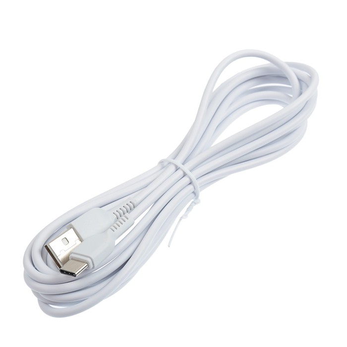 Кабель Hoco X20, Type-C - USB, 3 А, 3 м, PVC оплетка, белый