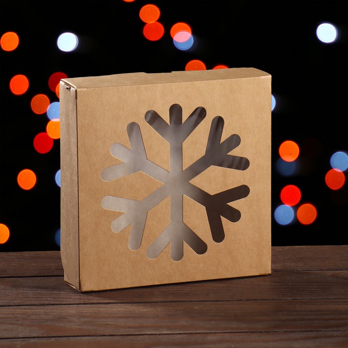

Коробка складная "Снежинка", крафт, 15 х 15 х 4 см