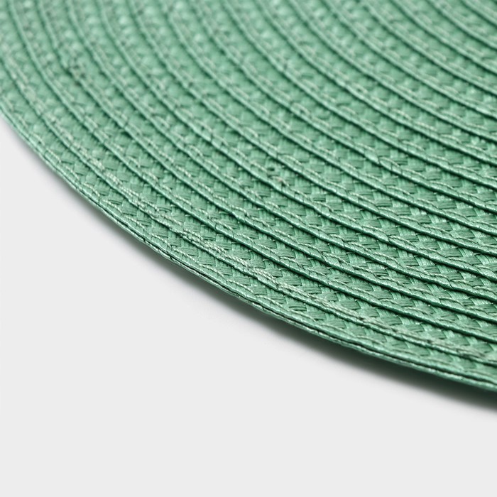 Набор салфеток сервировочных на стол Доляна «Лофт», 4 шт, d=38 см, цвет зелёный