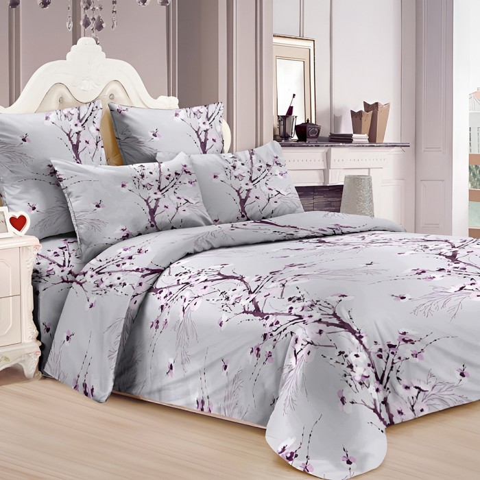 фото Постельное бельё 2сп эсмеральда 175х214см, 175х214см, 70х70см 2шт, сирень, бязь 120г/м 100% хлопок адель