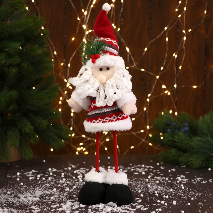 Мягкая игрушка Дед Мороз с ёлочкой длинные ножки 14*36 см мягкая игрушка дед мороз в розой шапочке длинные ножки 11х37см