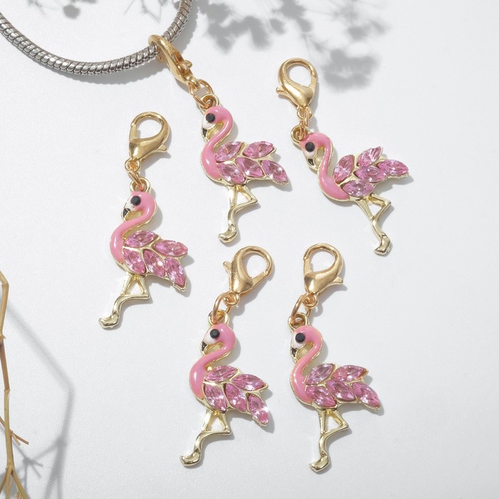 Шарм «Фламинго», цвет розовый в золоте queen fair брошь фламинго яркий цвет розовый в золоте
