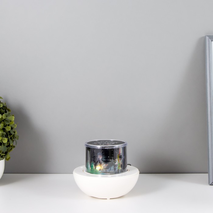 Ночник-проектор Галактика LED USB АКБ белый 13х13х15 см 7856859