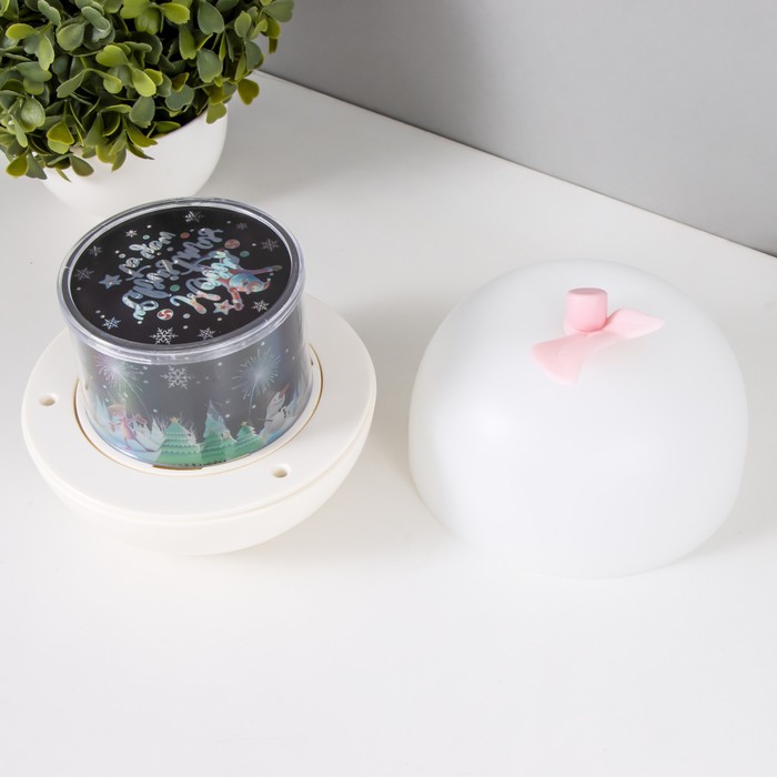 Ночник-проектор Галактика LED USB АКБ белый 13х13х15 см 7856859