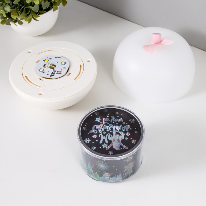 Ночник-проектор Галактика LED USB АКБ белый 13х13х15 см 7856859