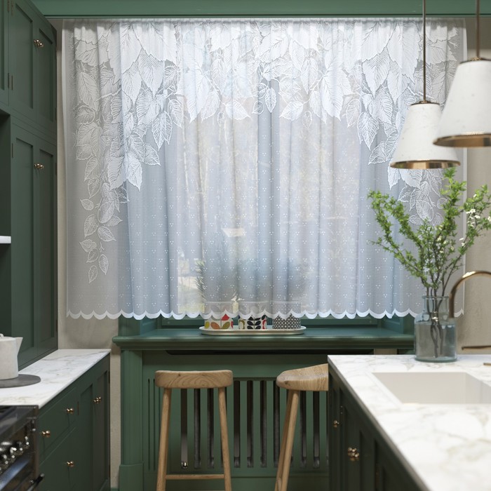 Тюль на кухню на шторной ленте 250х160 см, белый, 100% полиэстер штора на шторной ленте размер 250х165 см цвет белый 100% полиэстер