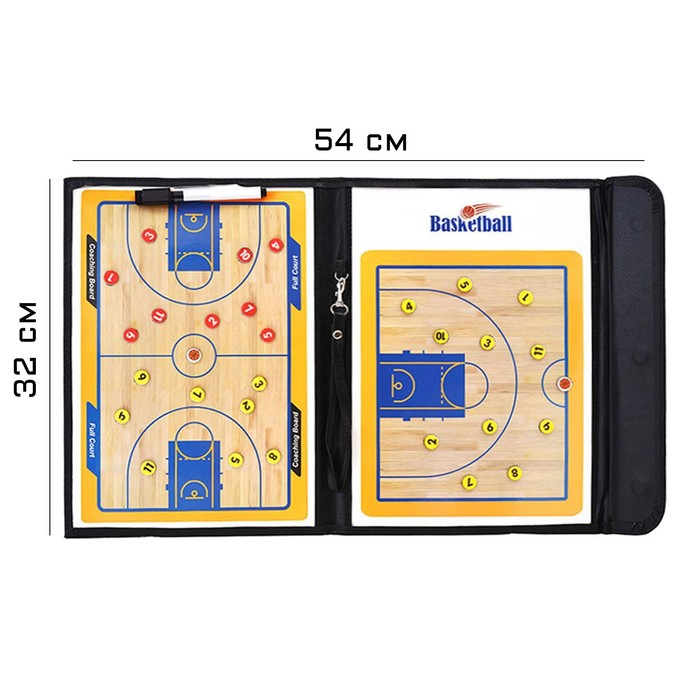 фото Тактическая магнитная доска для баскетбола, 54 х 32 см