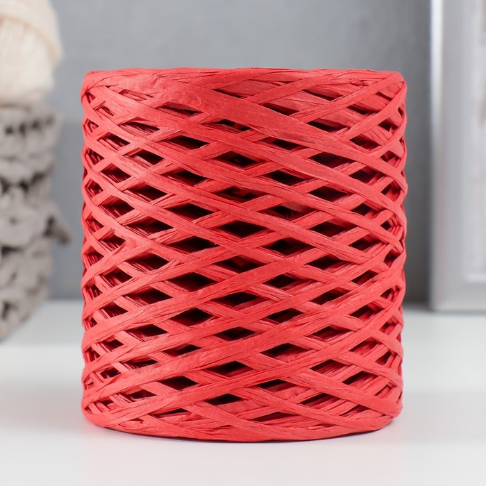 

Пряжа 100% целлюлоза "Softino Raffia Color" ленточная, красная 200м ±2м 120 гр
