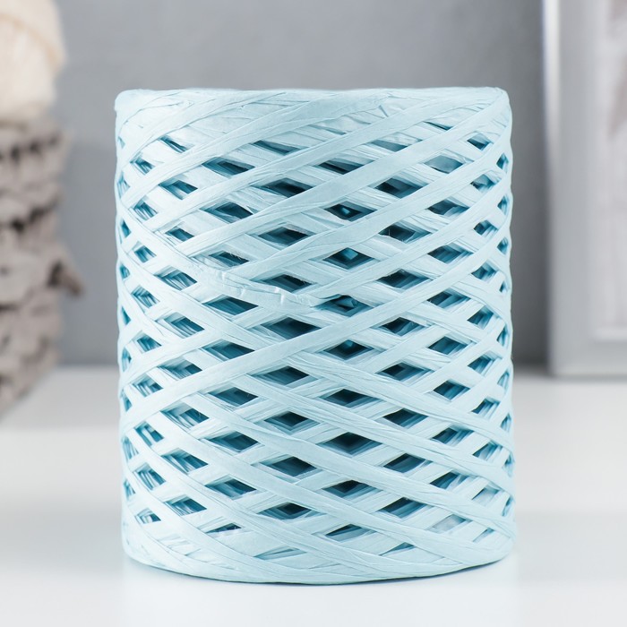 

Пряжа 100% целлюлоза "Softino Raffia Color" ленточная, голубая 200м ±2м 120 гр
