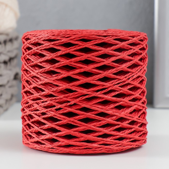 

Пряжа 100% целлюлоза "Softino Raffia Color" кручёная, красная 200м ±2м 120 гр