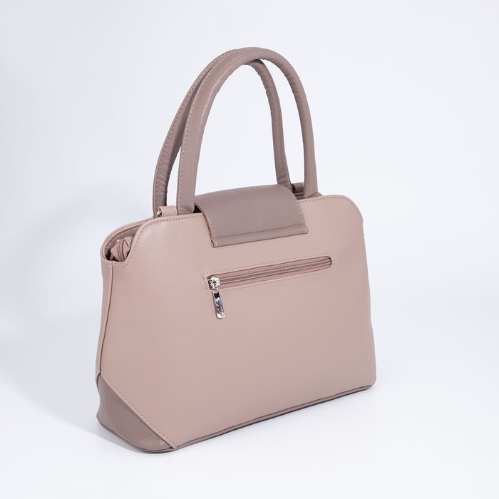 

Сумка-тоут "Оливи" на молнии, наружный карман, длинный ремень, цвет тёмно-бежевый