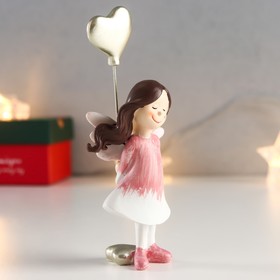 

Сувенир полистоун "Малышка-ангел в бело-розовом платье с сердцем-шариком" 12,5х3,5х6,5 см