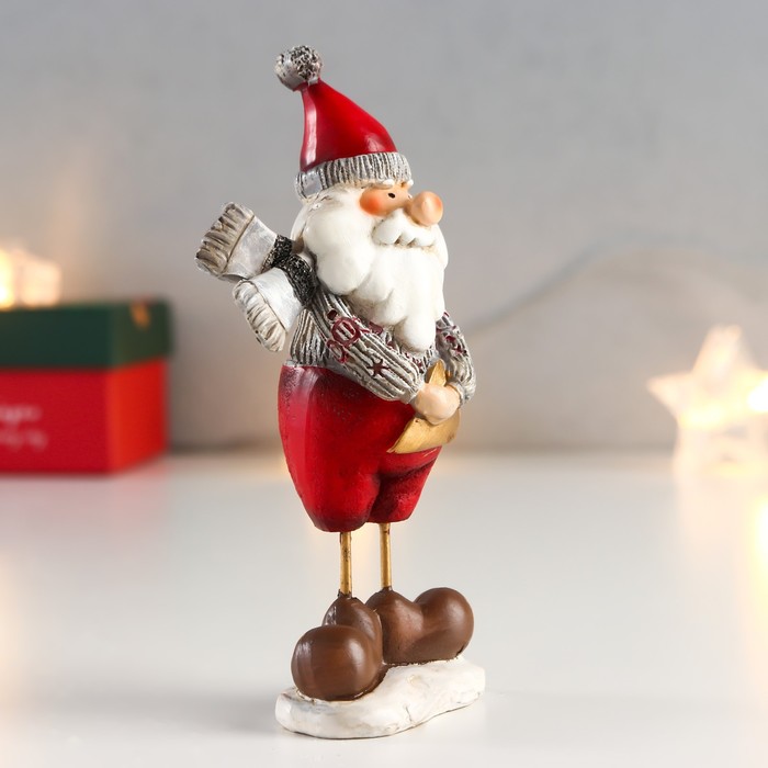 

Сувенир полистоун "Дед Мороз в свитере" 12,5х4,5х5,5 см