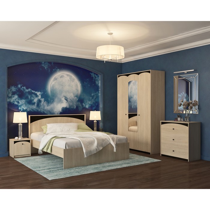 фото Кровать «ева», 1400 × 2000 мм, без основания, цвет дуб сонома / дуб венге омскмебель