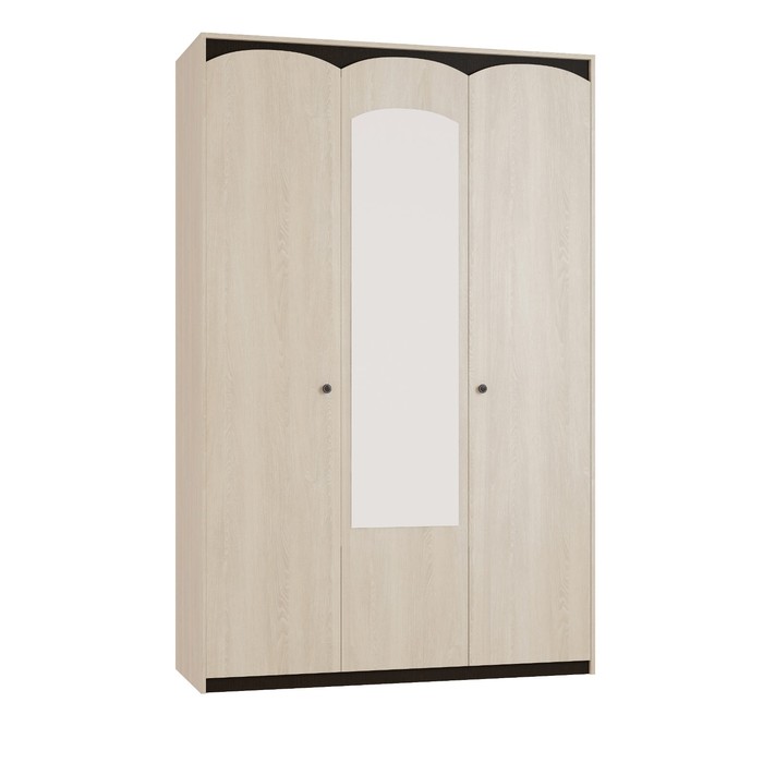 Шкаф 3-х дверный для одежды «Ева», 1392 × 524 × 2168 мм, зеркало, дуб сонома / дуб венге шкаф 2 х дверный для одежды ева 940 × 524 × 2168 мм цвет дуб сонома дуб венге