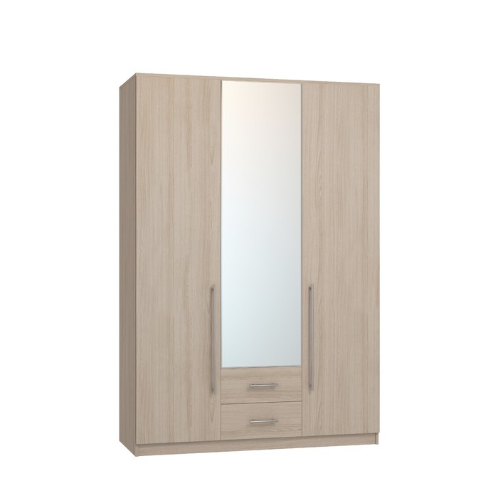 Шкаф 3-х дверный «Роксана», 1502 × 584 × 2198 мм, зеркало, цвет ясень шимо светлый шкаф 4 х дверный роксана 1964 × 584 × 2198 мм зеркало цвет дуб венге