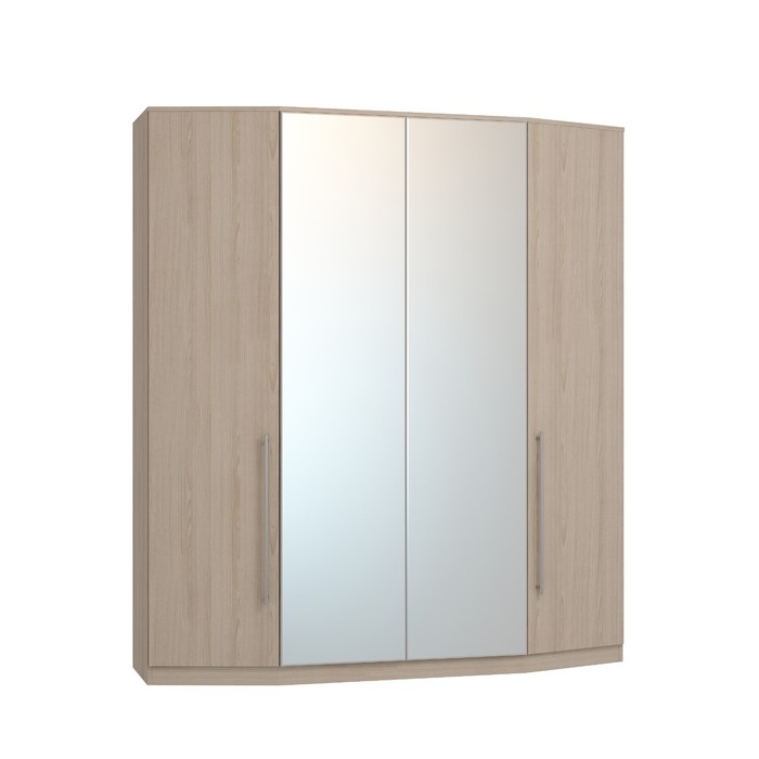 Шкаф 4-х дверный «Роксана», 1964 × 584 × 2198 мм, зеркало, цвет ясень шимо светлый шкаф 3 х дверный роксана 1502 × 584 × 2198 мм зеркало цвет дуб венге