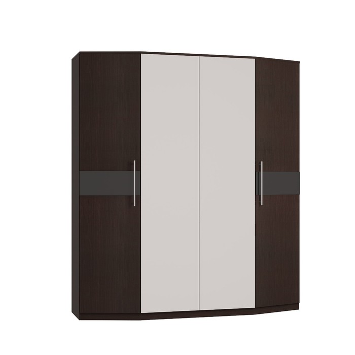 Шкаф 4-х дверный «Роксана», 1964 × 584 × 2198 мм, зеркало, цвет дуб венге