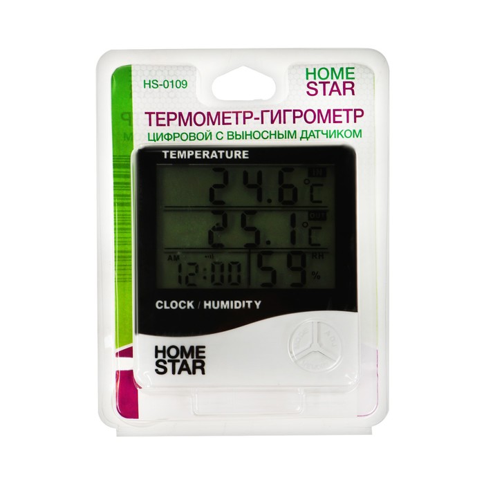 Термометр-гигрометр HOMESTAR HS-0109, комнатный, измерение влажности, белый