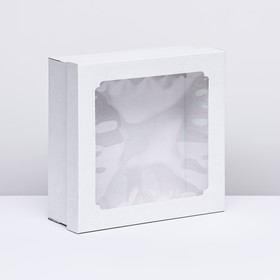 Коробка самосборная,с окном, белая, 30 х 30 х 12 см