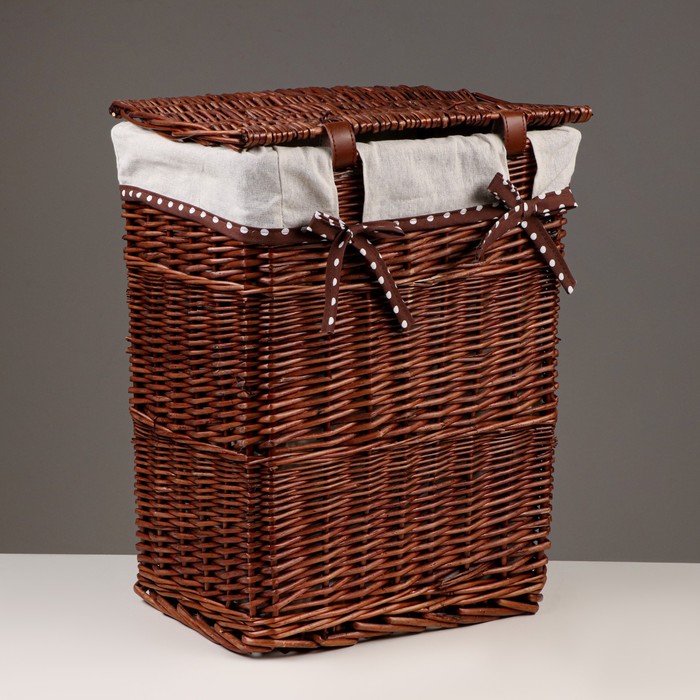 фото Корзина для белья "ивушка", кориченевая, 36х27х47 см
