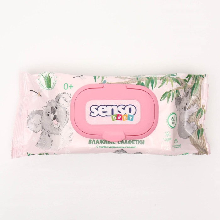

Салфетки влажные для детей "SENSO BABY" КОАЛА, 60 шт