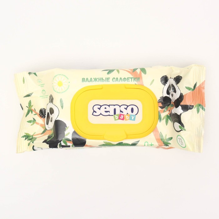 Салфетки влажные для детей SENSO BABY Панда, 72 шт цена и фото