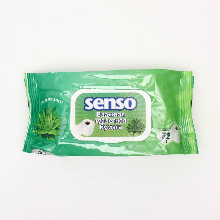 Влажная туалетная бумага Senso с экстрактом алое, 72 шт влажная туалетная бумага chamomile в упаковке с крышкой 72 шт