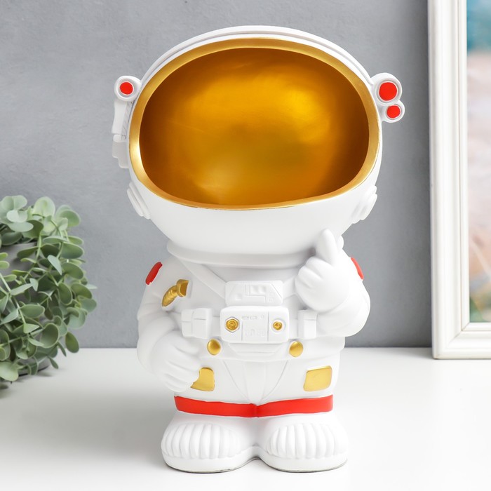 Сувенир полистоун салфетница+подставка "Космонавт" белый 29х19х19 см 9045912