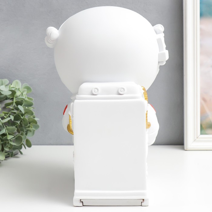 Сувенир полистоун салфетница+подставка "Космонавт" белый 29х19х19 см 9045912