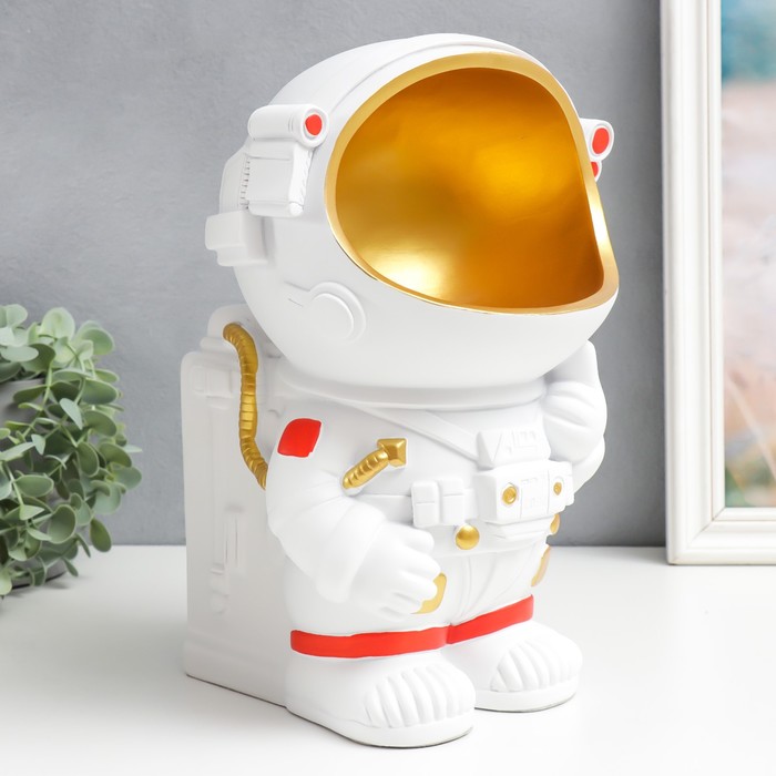 Сувенир полистоун салфетница+подставка "Космонавт" белый 29х19х19 см 9045912