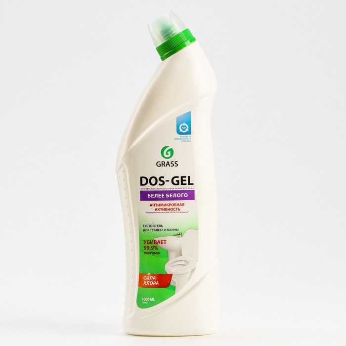 Дезинфицирующий чистящий гель Dos Gel, для туалета и ванны, 1000 мл универсальный чистящий гель grass dos gel premium 1000 мл