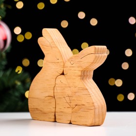 

Сувенир-пазл "Семья кроликов", 3 шт ,12х14 см