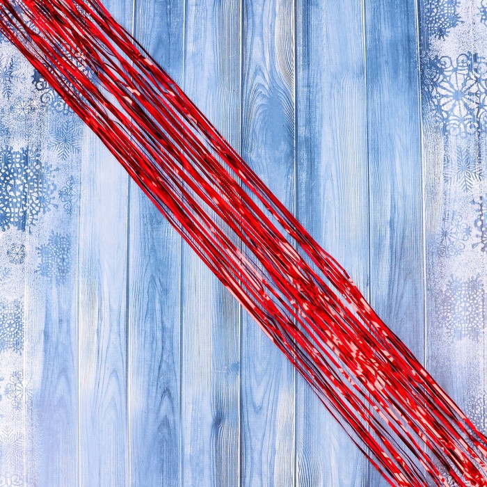 Новогодний Дождик красный 75мм, 1,5 м