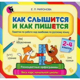 

Как слышится и как пишется: памятки по работе над ошибками по русскому языку. 2-4-е классы. Миронова Е.Л.