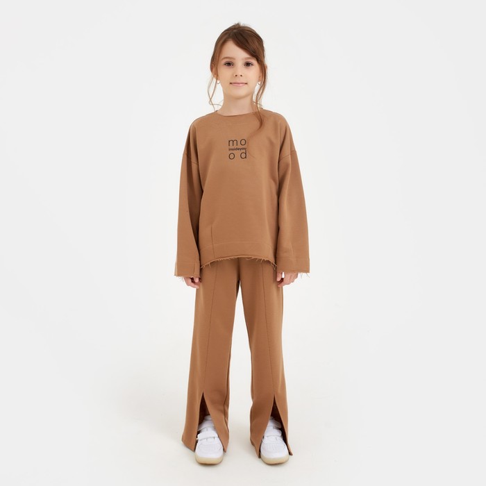 Костюм детский (свитшот, брюки) MINAKU цвет коричневый, рост 128 костюм детский свитшот брюки minaku цвет коричневый рост 128